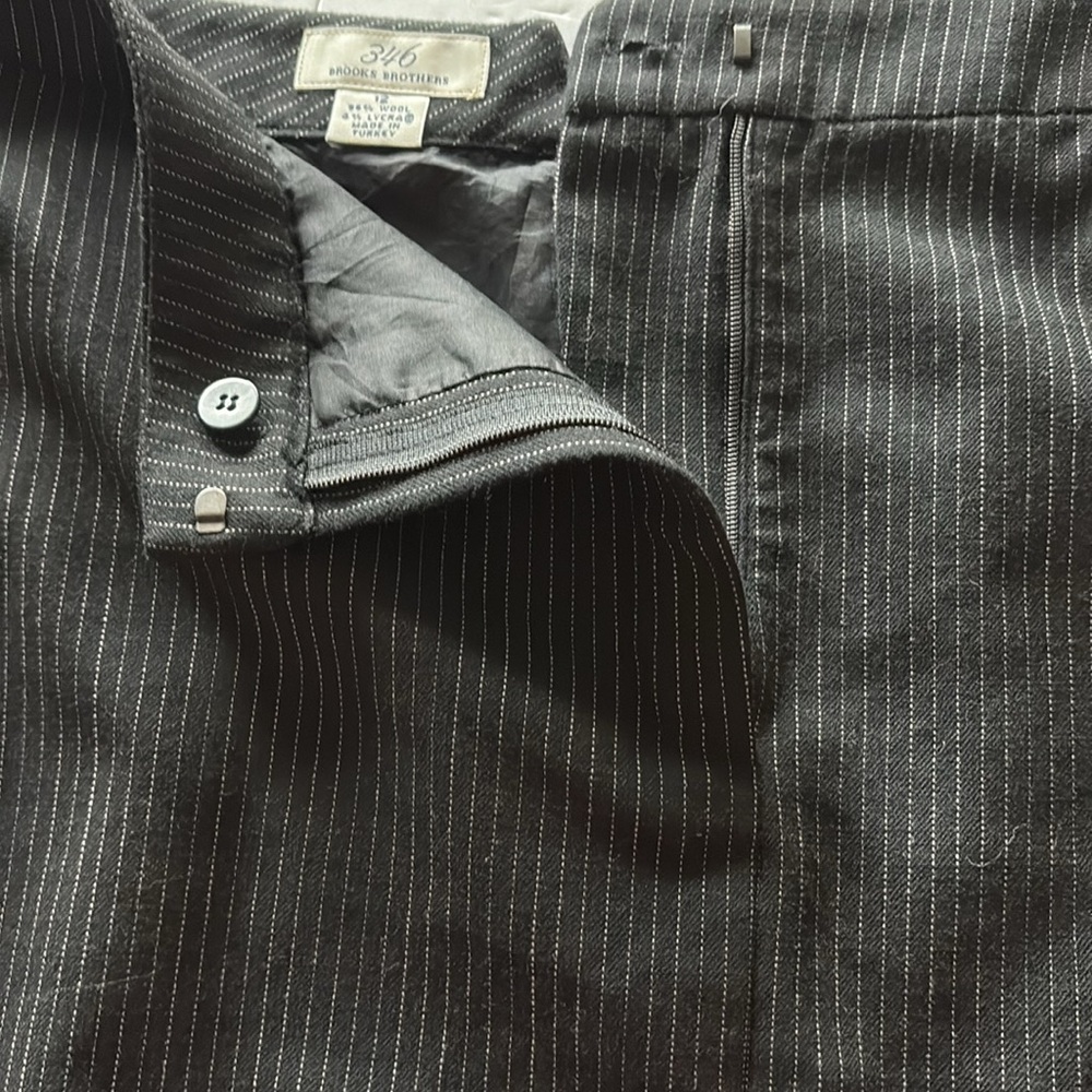 Brooks Brothers 346 Stretch Pinstripe Wool Skirt Size 12 - Picture 5 of 11